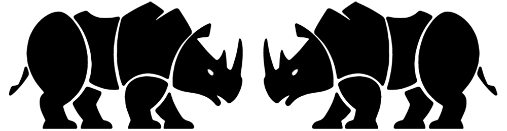 Twin Rhino Double Logo Black