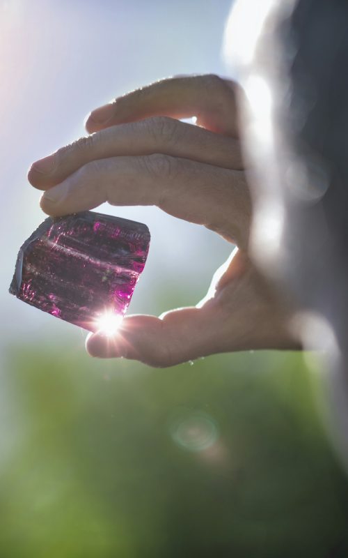 Crystal Healing Therapy with Purple Amethystine Quartz Crystal