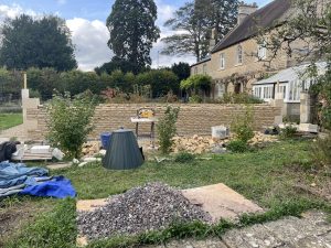 New Cotswold stone wall