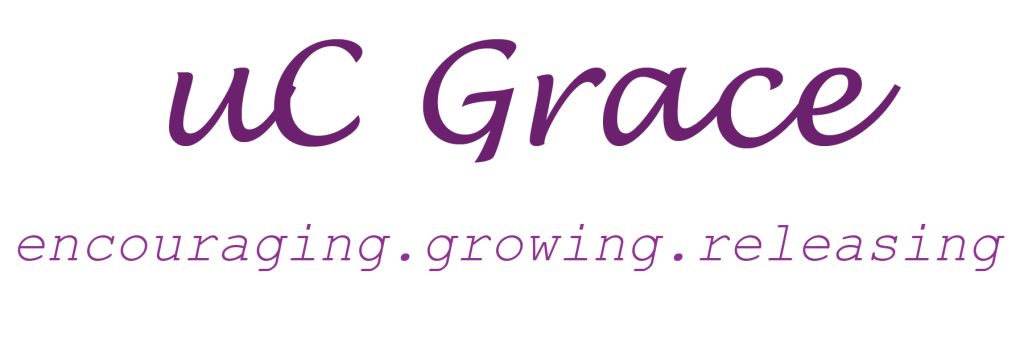 A UC Grace logo with the words encouraging, growing, releasing written below uC Grace.