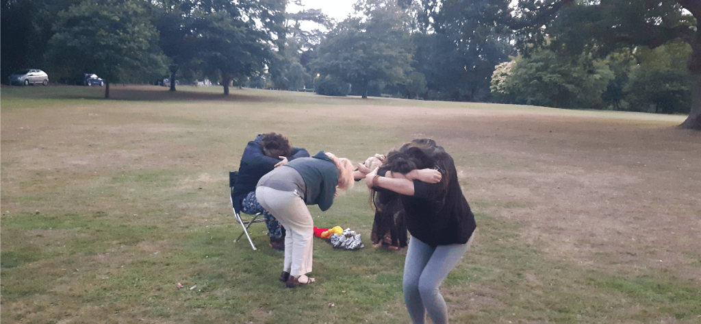 Praying with God outside.