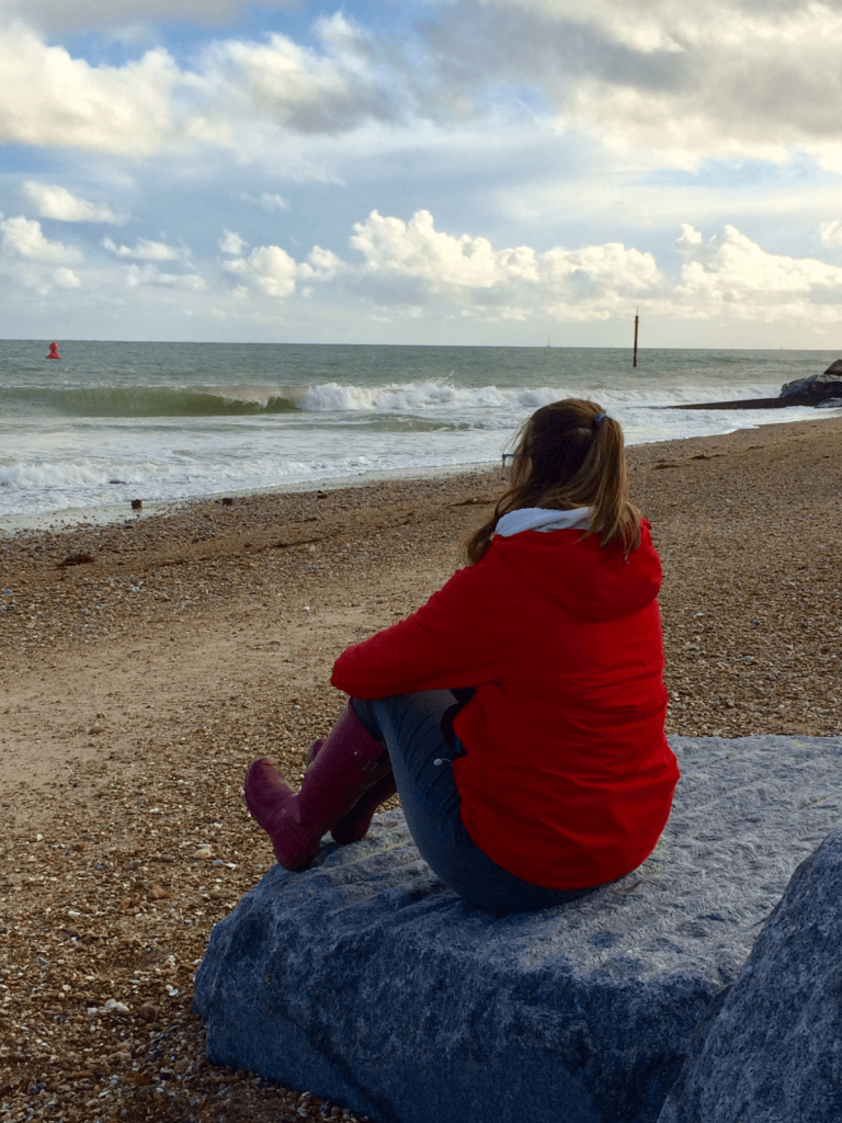 Sitting in Gods creativity by the sea.