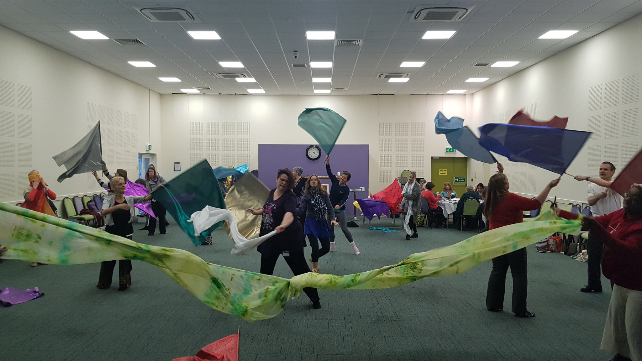 Flag dancing 2020 Group of individuals using coloured flags worship dancing