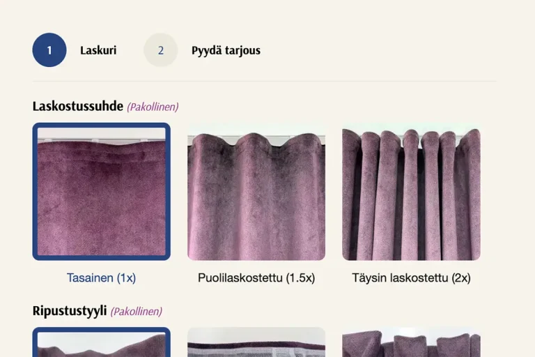 Verhojen Ompelun Hinta-laskuri Helsinki
