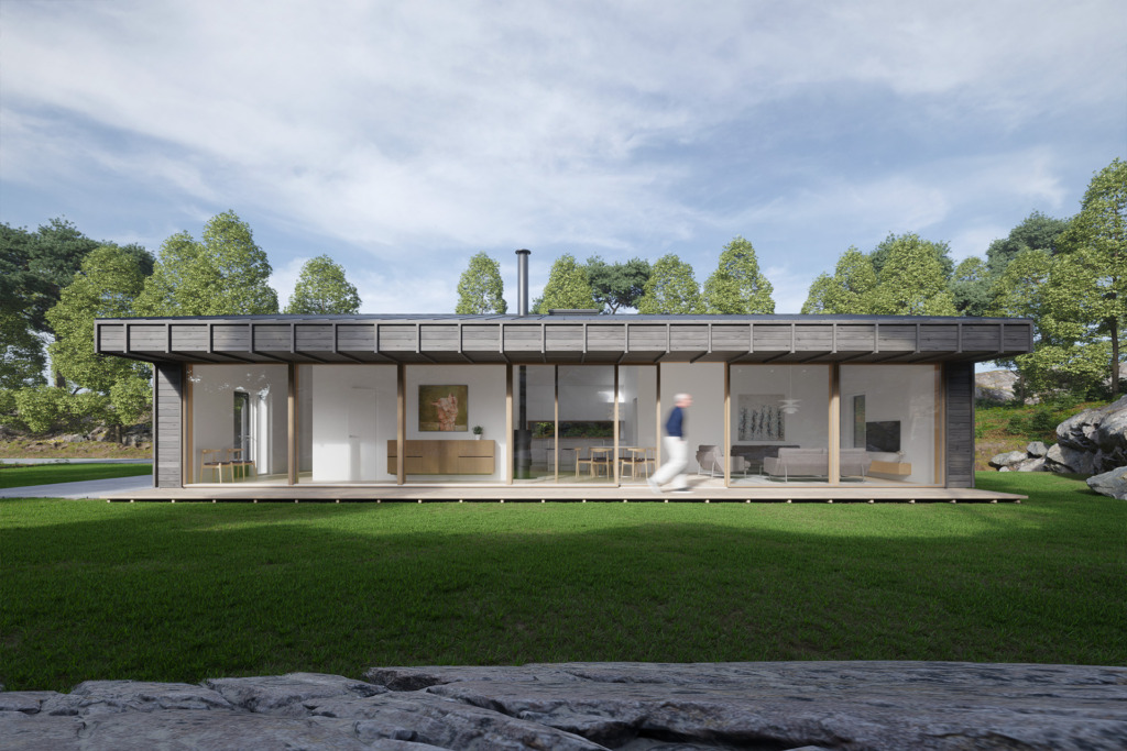 Arkitektritad villa i trä