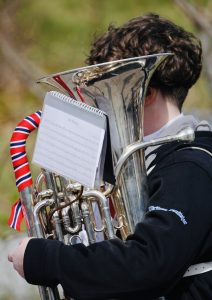 Instrumentet er pyntet til 17. mai.