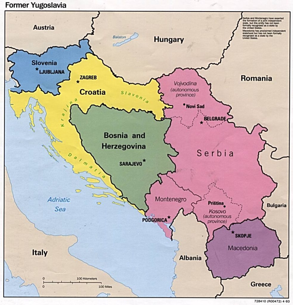 Former Yugoslavia map