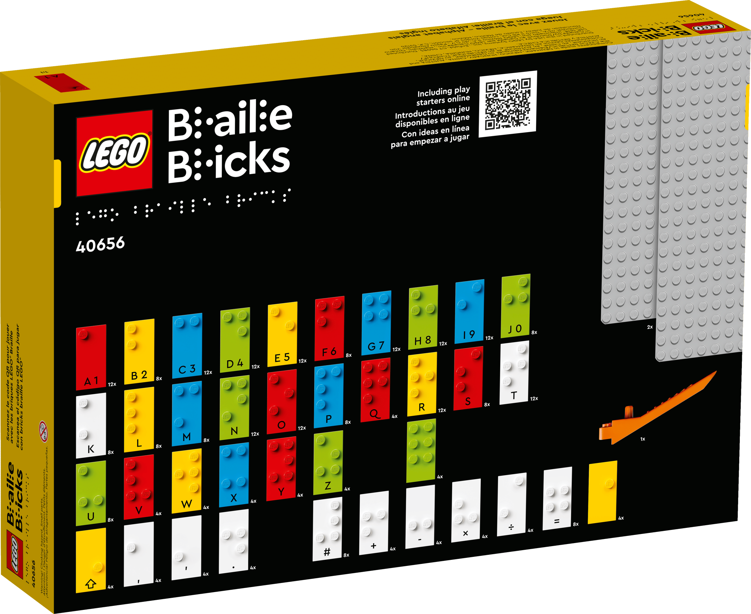 Lego bricks coded with braille to help vision-impaired children read.