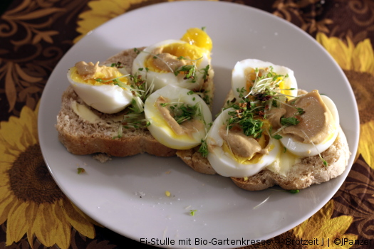 Bio-Ei-Stulle mit Bio-Gartenkresse — Brotzeit