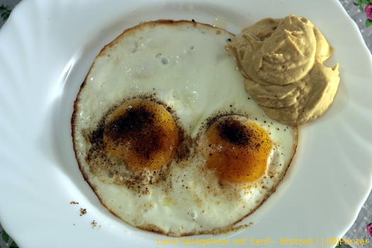 Land Spiegeleier mit Senf --- Brotzeit