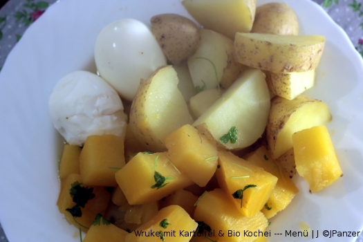 Wruke mit Kartoffel & Bio Kochei — Menü