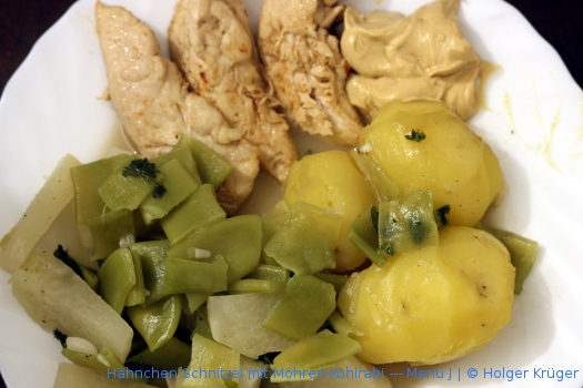 Hähnchen Schnitzel mit Möhren-Kohlrabi