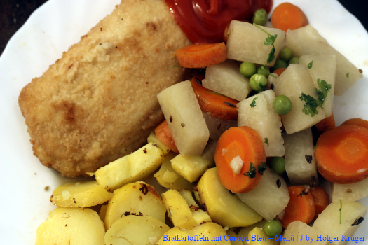 Bratkartoffeln mit Cordon Bleu