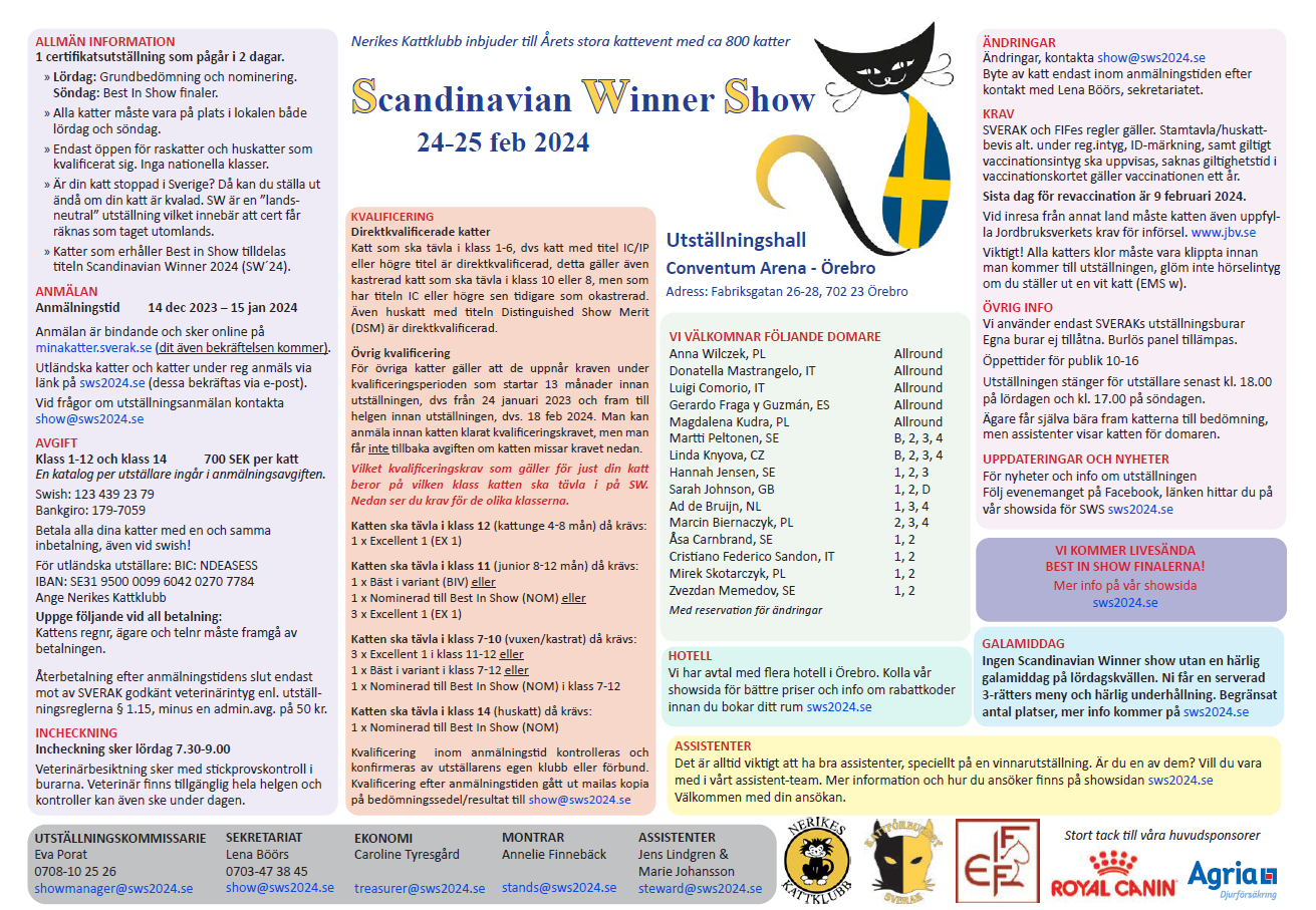 Inbjudan Scandinavian Winner Show 2024