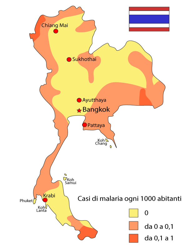 casi di malaria in thailandia