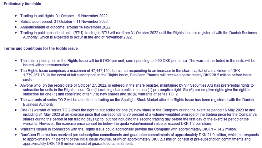 DanCann Pharma har startet tegningsperioden