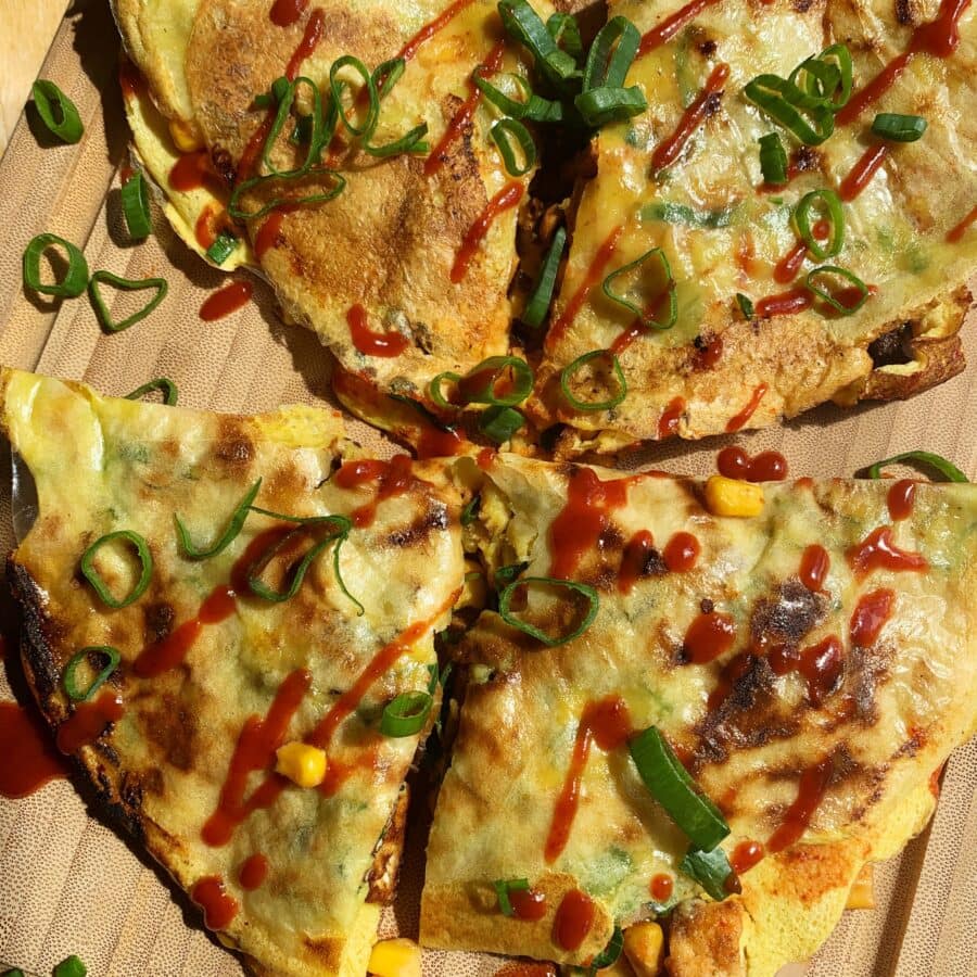 Vietnamese Rice Paper Pizza (Vegan) Veggie Anh