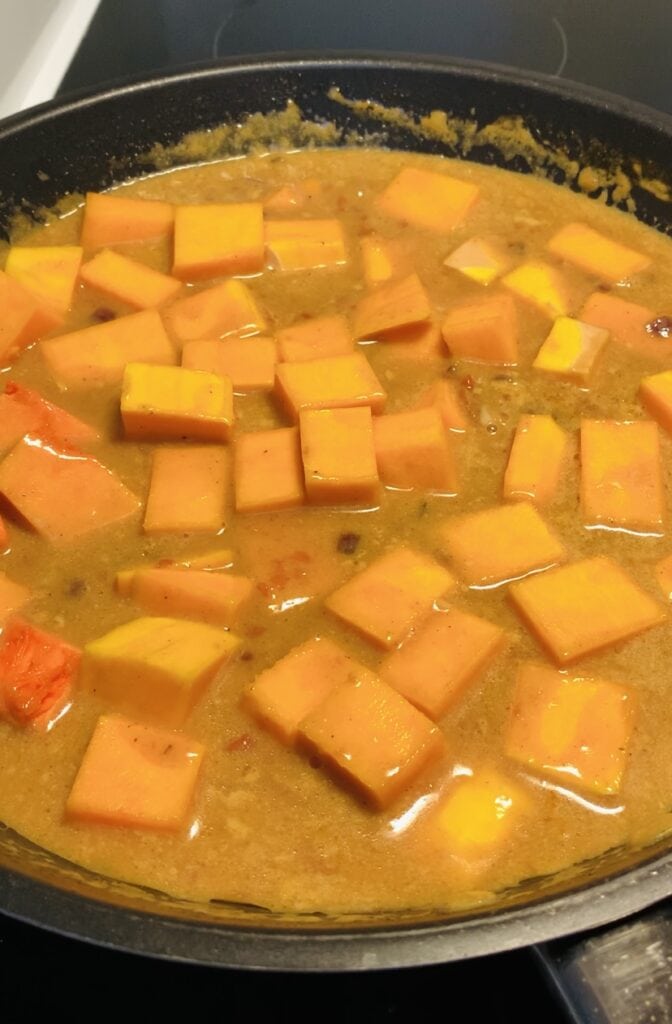 Butternut Squash Curry - cooking