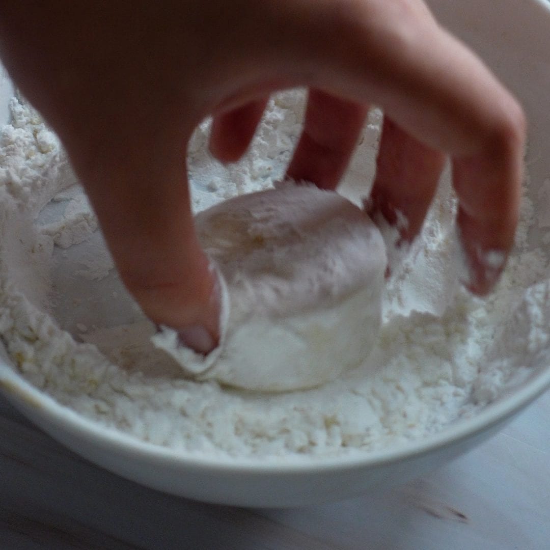 Dip in the flour mixture