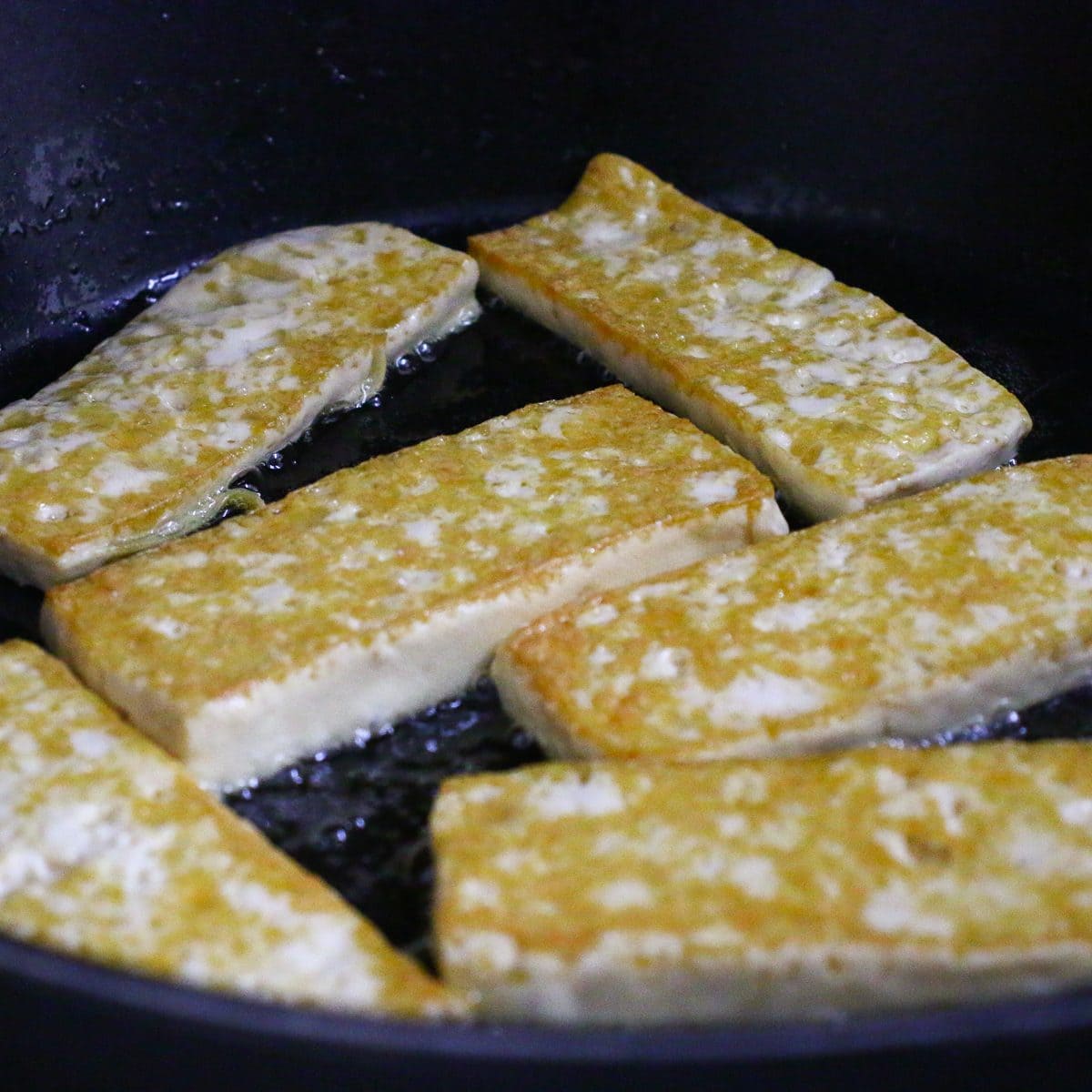 Pan fry the tofu