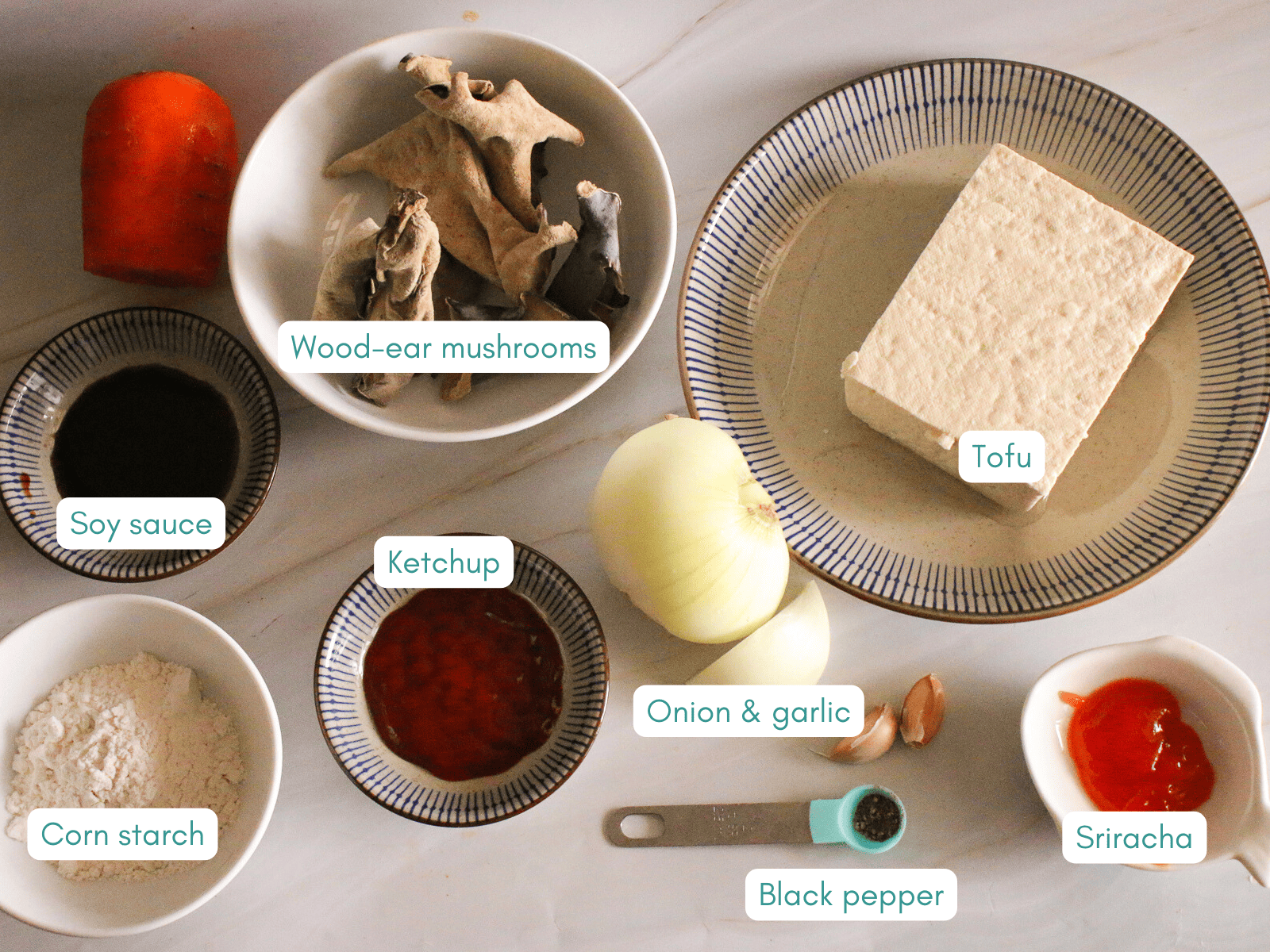 Tofu Meatball ingredients