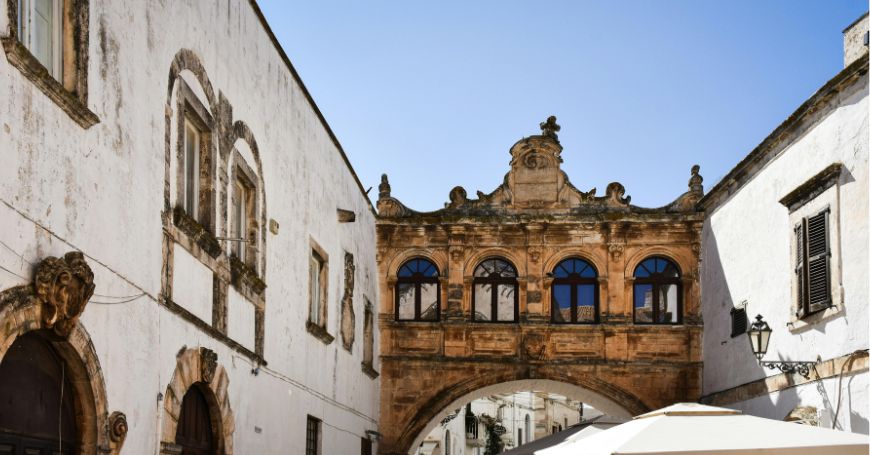 Famous bridge in Ostuni town centre