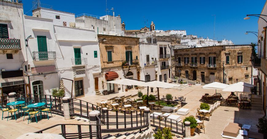 piazza in Ostuni, Italy