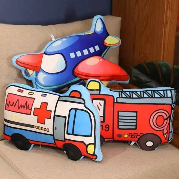 Cartoon Vehicles Plush Throw Pillows