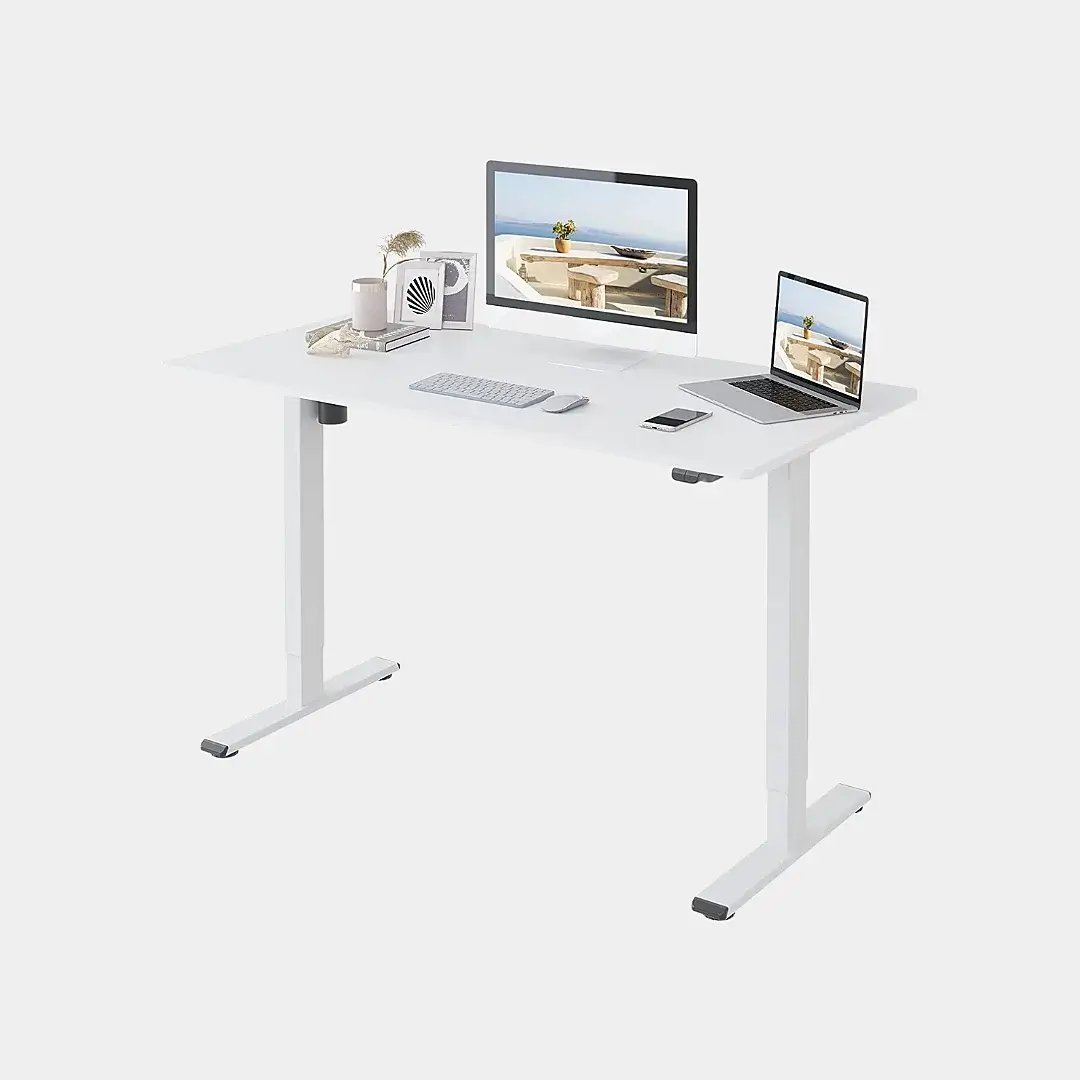 electric standing desks white nav