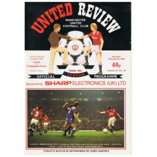 18th January 1986 - Manchester United FC programme