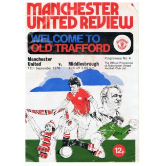 18th September 1976 - Manchester United FC programme