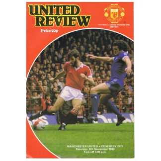 8th November 1980 - Manchester United FC programme