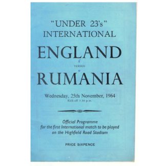25th November1964 β England NFT