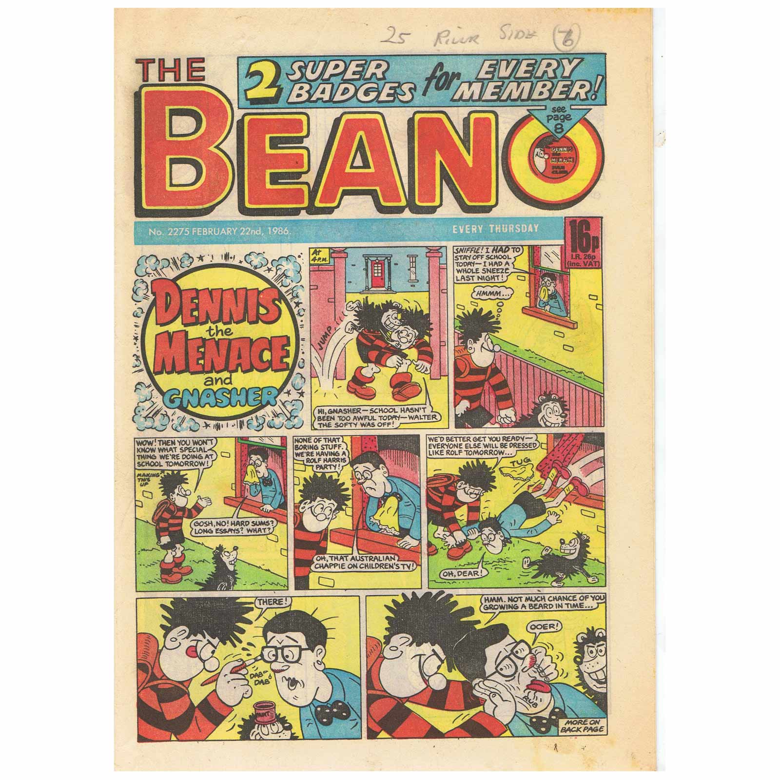22nd to 28th February 1986 - The Beano