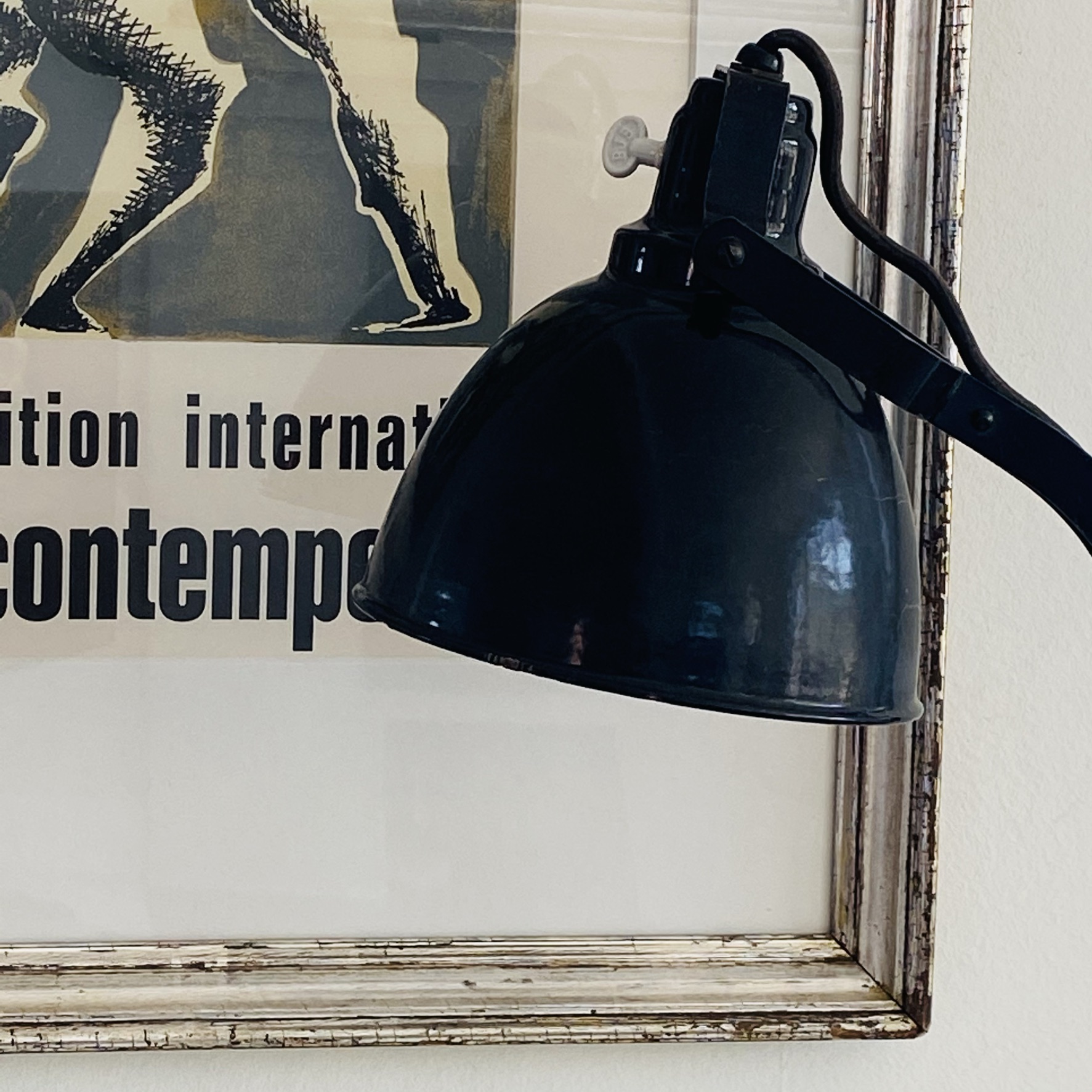 Sort fransk vintage skrivebordslampe