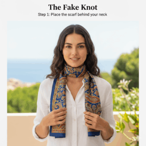 15 Cute and Creative Ways to Wear a Scarf 25 Fake Knot 1
