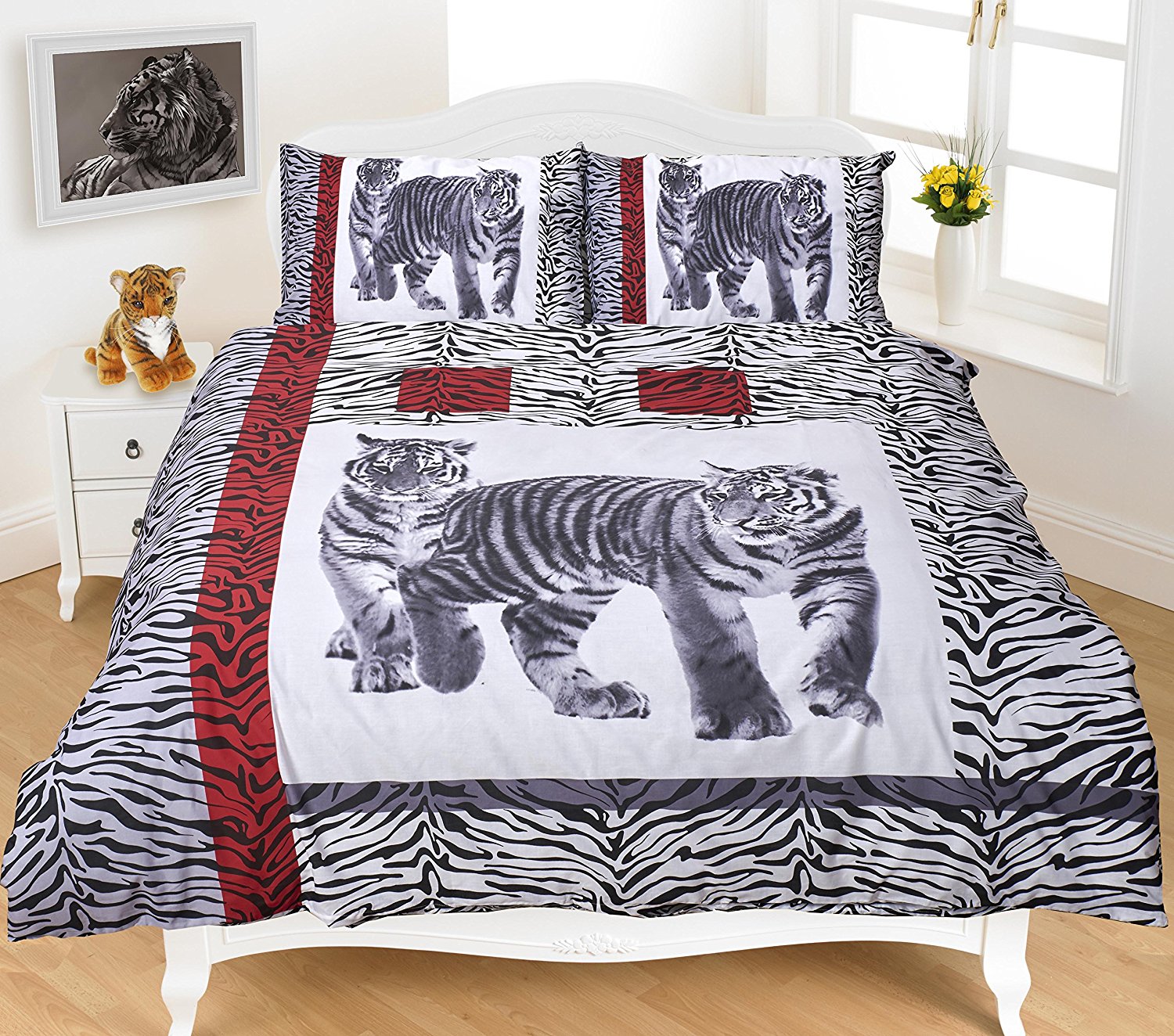 3D Tiger Black - 3D Animal Duvet Cover