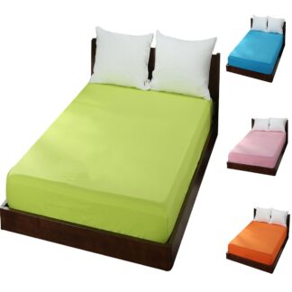Fitted Bed Sheet BOX DEPTH 25cm/10 Inches - PolyCotton Fabric Plain Dyed Easy Care with Optional PillowCases (Copy)