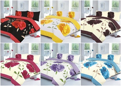 Rosaleen Flowery Duvet Cover Sets with Pillow Cases - Fabric Poly Cotton 1
