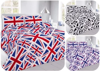 UNION JACK DUVET COVER Bedding Set with Pillow Cases - Printed PolyCotton thuhmail