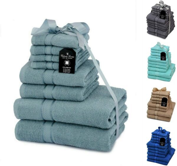 100% Egyptian Combed Cotton Towels Set - Quick Dry Bathroom Towel Sets 1