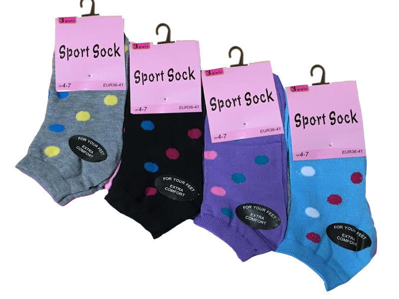 Polka Dots Women Trainers Ankle Socks