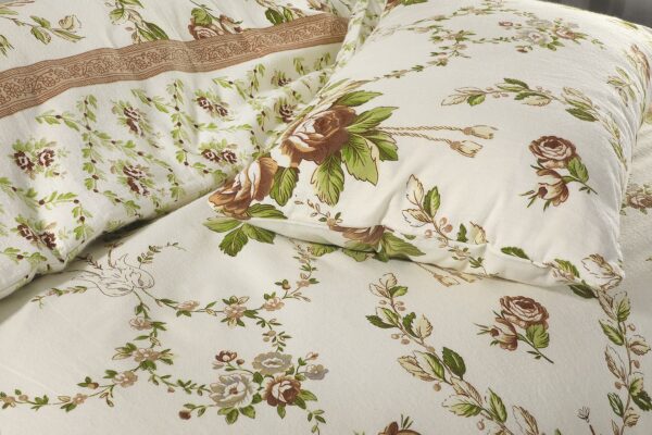 natural floral flannelette sheets set