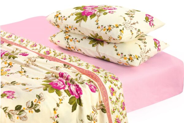 pink floral flannelette sheets set