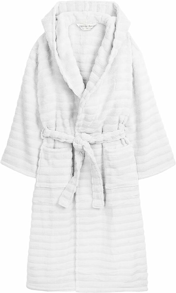 white ribbed bath robe