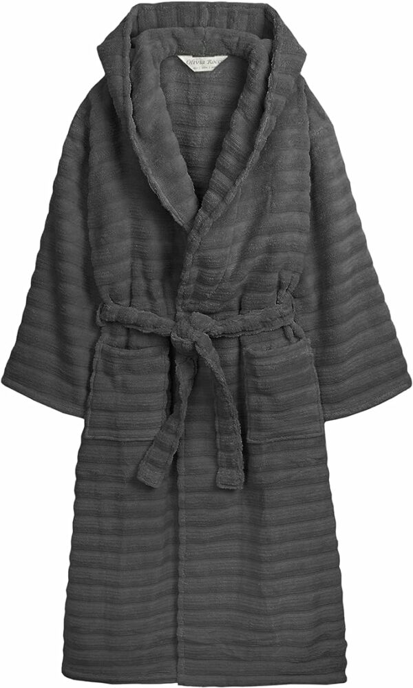 charcoal ribbed bath robe