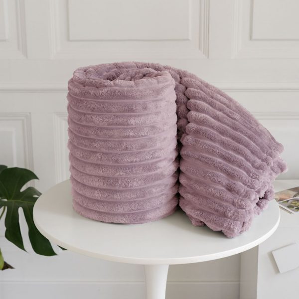 chunky knit throw blanket pink