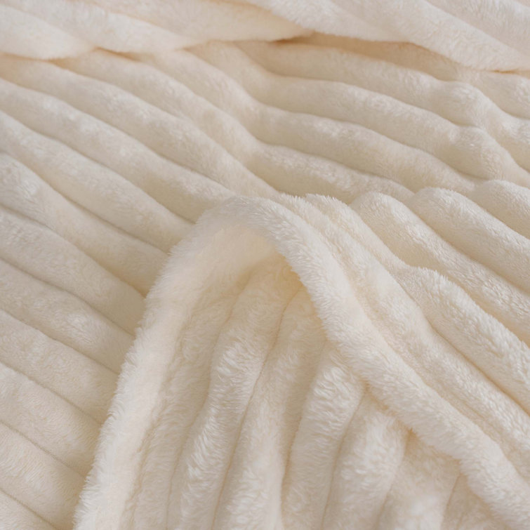 chunky knit throw blanket ivory crem