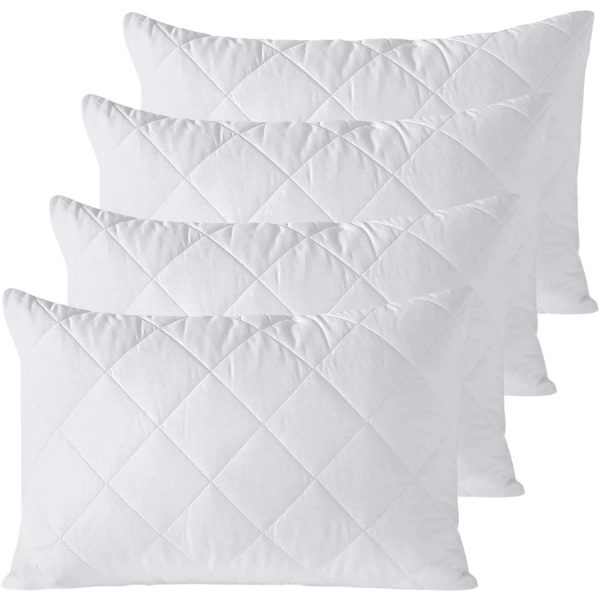 Pillow Protectors with Zipper Microfiber White Pillowcase Protectors Covers Pack of 2, 4, 6