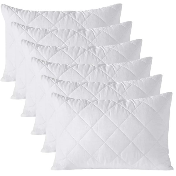 Pillow Protectors with Zipper Microfiber White Pillowcase Protectors Covers Pack of 2, 4, 6